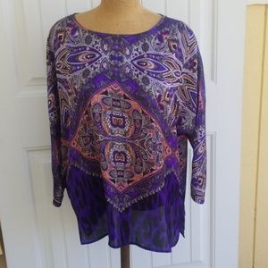 Chico's size 3 polyester paisley top